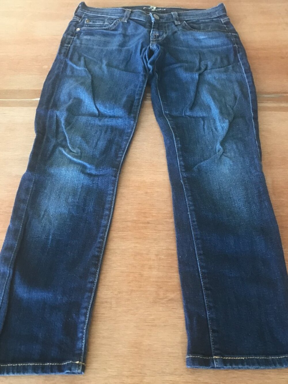 7 for all Mankind Roxanne Jeans Women 26 Blue Low Rise Dark Wash Stretch Prepp